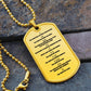 Ten Commandments English Necklace Dog Tag Stainless Steel or 18k Gold w 24" Chain-Express Your Love Gifts