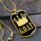 GOAT Greatest of All Time Necklace Dog Tag Stainless Steel or 18k Gold w 24"Chain-Express Your Love Gifts