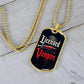 Licensed Vampire Phlebotomist Nurse Necklace Stainless Steel or 18k Gold Dog Tag 24"-Express Your Love Gifts