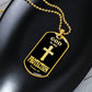 God is My Protection Psalm 91 Necklace Dog Tag Stainless Steel or 18k Gold w 24" Chain-Express Your Love Gifts