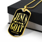 Jesus is the GOAT Matthew 28:18 Necklace Dog Tag Stainless Steel or 18k Gold w 24" Chain-Express Your Love Gifts