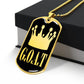 GOAT Greatest of All Time Necklace Dog Tag Stainless Steel or 18k Gold w 24"Chain-Express Your Love Gifts