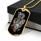 Tiger Dragon Yin Yang Necklace Dog Tag Stainless Steel or 18k Gold w 24" Chain-Express Your Love Gifts