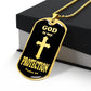 God is My Protection Psalm 91 Necklace Dog Tag Stainless Steel or 18k Gold w 24" Chain-Express Your Love Gifts