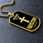 God is My Protection Psalm 91 Necklace Dog Tag Stainless Steel or 18k Gold w 24" Chain-Express Your Love Gifts