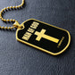 Man of God 1 Timothy 6 Necklace Dog Tag Stainless Steel or 18k Gold w 24" Chain-Express Your Love Gifts