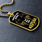 Psalm 91 Refuge Under His Wings Necklace Dog Tag Stainless Steel or 18k Gold w 24" Chain-Express Your Love Gifts