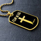 Fear No Evil Psalm 23.4 Necklace Dog Tag Stainless Steel or 18k Gold w 24" Chain-Express Your Love Gifts