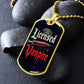 Licensed Vampire Phlebotomist Nurse Necklace Stainless Steel or 18k Gold Dog Tag 24"-Express Your Love Gifts
