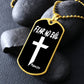 Fear No Evil Psalm 23.4 Necklace Dog Tag Stainless Steel or 18k Gold w 24" Chain-Express Your Love Gifts