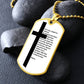 Lord's Prayer Russian Necklace Dog Tag Stainless Steel or 18k Gold w 24" Chain-Express Your Love Gifts