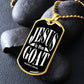 Jesus is the GOAT Matthew 28:18 Necklace Dog Tag Stainless Steel or 18k Gold w 24" Chain-Express Your Love Gifts
