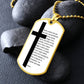 Lord's Prayer Italian Padre Nostro Necklace Dog Tag Stainless Steel or 18k Gold w 24" Chain-Express Your Love Gifts
