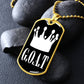 GOAT Greatest of All Time Necklace Dog Tag Stainless Steel or 18k Gold w 24"Chain-Express Your Love Gifts
