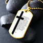 Lord's Prayer Necklace Dog Tag Stainless Steel or 18k Gold w 24" Chain-Express Your Love Gifts