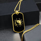 Yin Yang Dog Tag Necklace - Symbol of Harmony and Strength Dog Tag Stainless Steel or 18k Gold w 24" Chain-Express Your Love Gifts