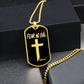 Fear No Evil Psalm 23.4 Necklace Dog Tag Stainless Steel or 18k Gold w 24" Chain-Express Your Love Gifts