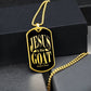 Jesus is the GOAT Matthew 28:18 Necklace Dog Tag Stainless Steel or 18k Gold w 24" Chain-Express Your Love Gifts
