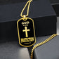 God is My Protection Psalm 91 Necklace Dog Tag Stainless Steel or 18k Gold w 24" Chain-Express Your Love Gifts