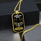 Psalm 91 Refuge Under His Wings Necklace Dog Tag Stainless Steel or 18k Gold w 24" Chain-Express Your Love Gifts