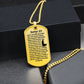 Psalm 23 Portuguese Salmo 23 Necklace Dog Tag Stainless Steel or 18k Gold w 24" Chain-Express Your Love Gifts