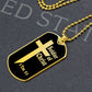 Soldier of Christ 2 Tim 2 3 Necklace Dog Tag Stainless Steel or 18k Gold w 24" Chain-Express Your Love Gifts