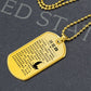 Psalm 23 Chinese Necklace Dog Tag Stainless Steel or 18k Gold w 24" Chain-Express Your Love Gifts