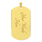 Lord's Prayer Italian Padre Nostro Necklace Dog Tag Stainless Steel or 18k Gold w 24" Chain-Express Your Love Gifts