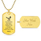 Veteran's Prayer Necklace Stainless Steel or 18k Gold Dog Tag 24" Chain-Express Your Love Gifts