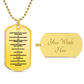 Ten Commandments French Dix Commandements Necklace Dog Tag Stainless Steel or 18k Gold w 24" Chain-Express Your Love Gifts