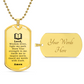 Teacher's Prayer Necklace Stainless Steel or 18k Gold Dog Tag 24" Chain-Express Your Love Gifts