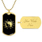 Yin Yang Dog Tag Necklace - Symbol of Harmony and Strength Dog Tag Stainless Steel or 18k Gold w 24" Chain-Express Your Love Gifts