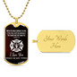 Firefighter Isaiah 43:2 Necklace Stainless Steel or 18k Gold Dog Tag 24" Chain-Express Your Love Gifts