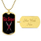 Vein Sniper Phlebotomist Necklace Stainless Steel or 18k Gold Dog Tag 24"-Express Your Love Gifts
