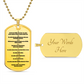Ten Commandments German 10 Gebote Halskette Necklace Dog Tag Stainless Steel or 18k Gold w 24" Chain-Express Your Love Gifts