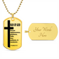 Man of God Pursuing 1 Timothy 6.11 Necklace Dog Tag Stainless Steel or 18k Gold w 24" Chain-Express Your Love Gifts