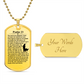 Psalm 23 English Necklace Dog Tag Stainless Steel or 18k Gold w 24" Chain-Express Your Love Gifts