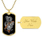 Tiger Dragon Yin Yang Necklace Dog Tag Stainless Steel or 18k Gold w 24" Chain-Express Your Love Gifts