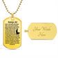 Psalm 23 Portuguese Salmo 23 Necklace Dog Tag Stainless Steel or 18k Gold w 24" Chain-Express Your Love Gifts