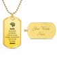 Soldier's Prayer Necklace Stainless Steel or 18k Gold Dog Tag 24" Chain-Express Your Love Gifts