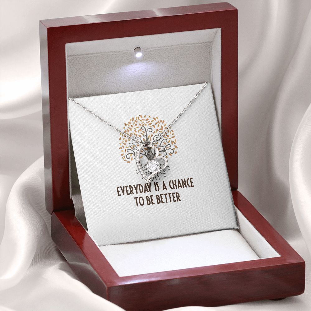 Everyday is a Chance Forever Necklace w Message Card-Express Your Love Gifts
