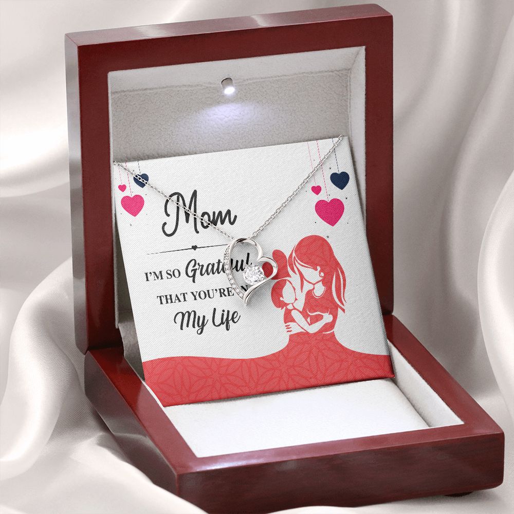 Mom I'm So Grateful Forever Necklace w Message Card-Express Your Love Gifts