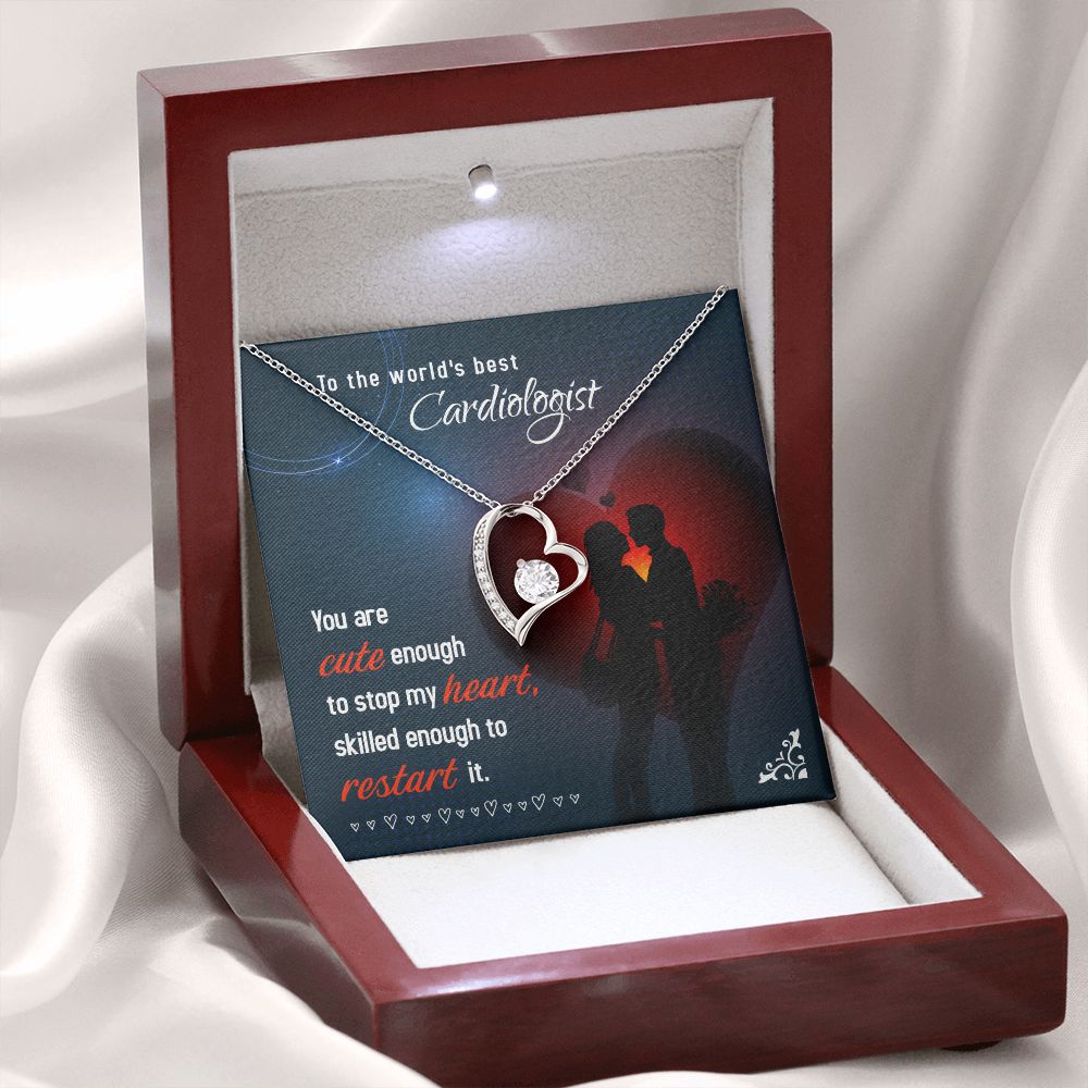 Cute Enough to Stop Forever Necklace w Message Card-Express Your Love Gifts