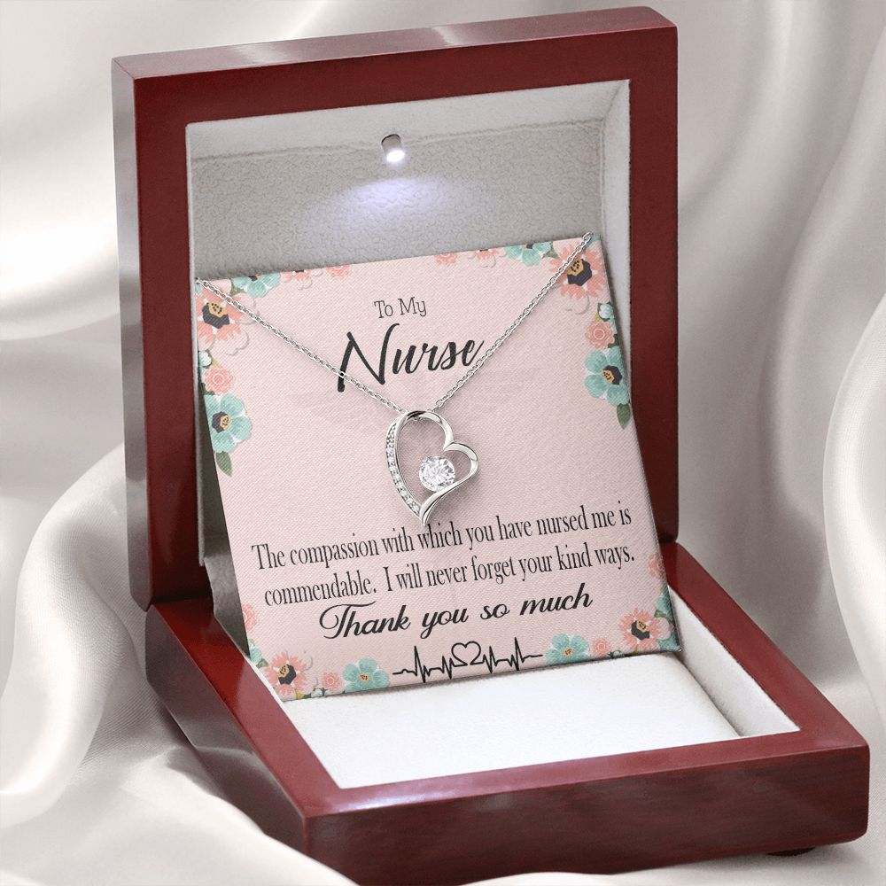 Commendable Nurse Forever Necklace w Message Card-Express Your Love Gifts