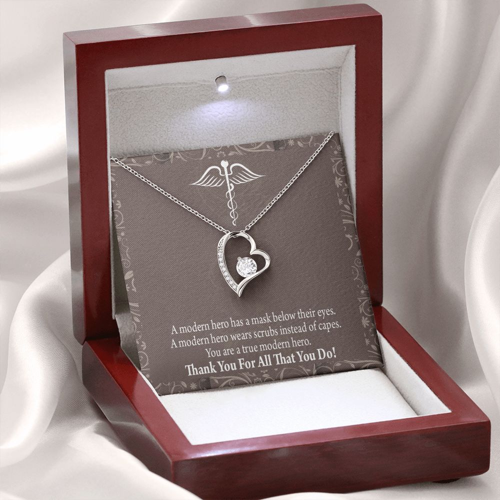 Medical Hero Appreciation Forever Necklace w Message Card-Express Your Love Gifts