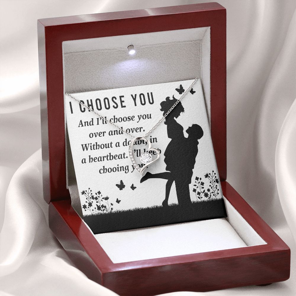 I Choose You Forever Necklace w Message Card-Express Your Love Gifts