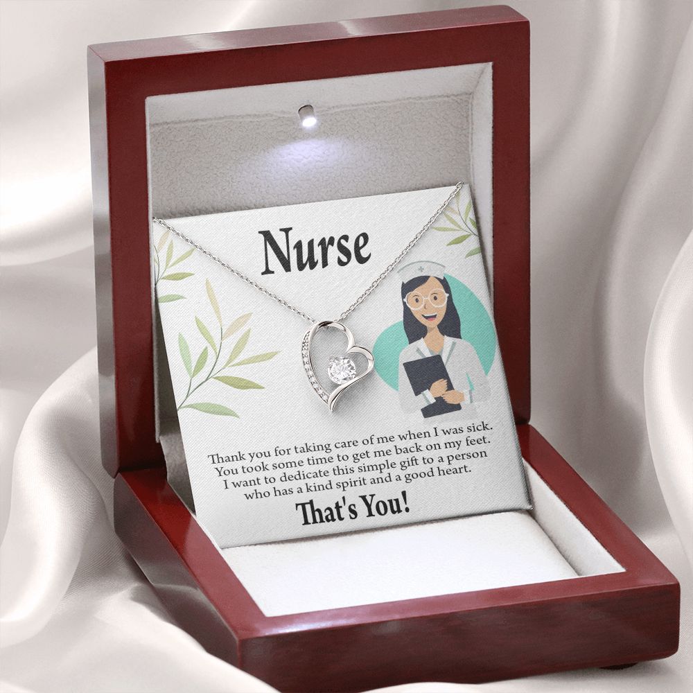 Simple Thank You Nurse Forever Necklace w Message Card-Express Your Love Gifts
