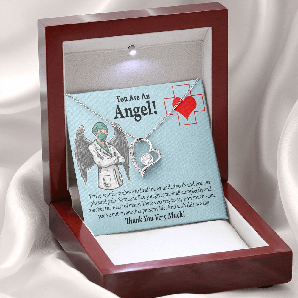 You Are an Angel Nurse Forever Necklace w Message Card-Express Your Love Gifts