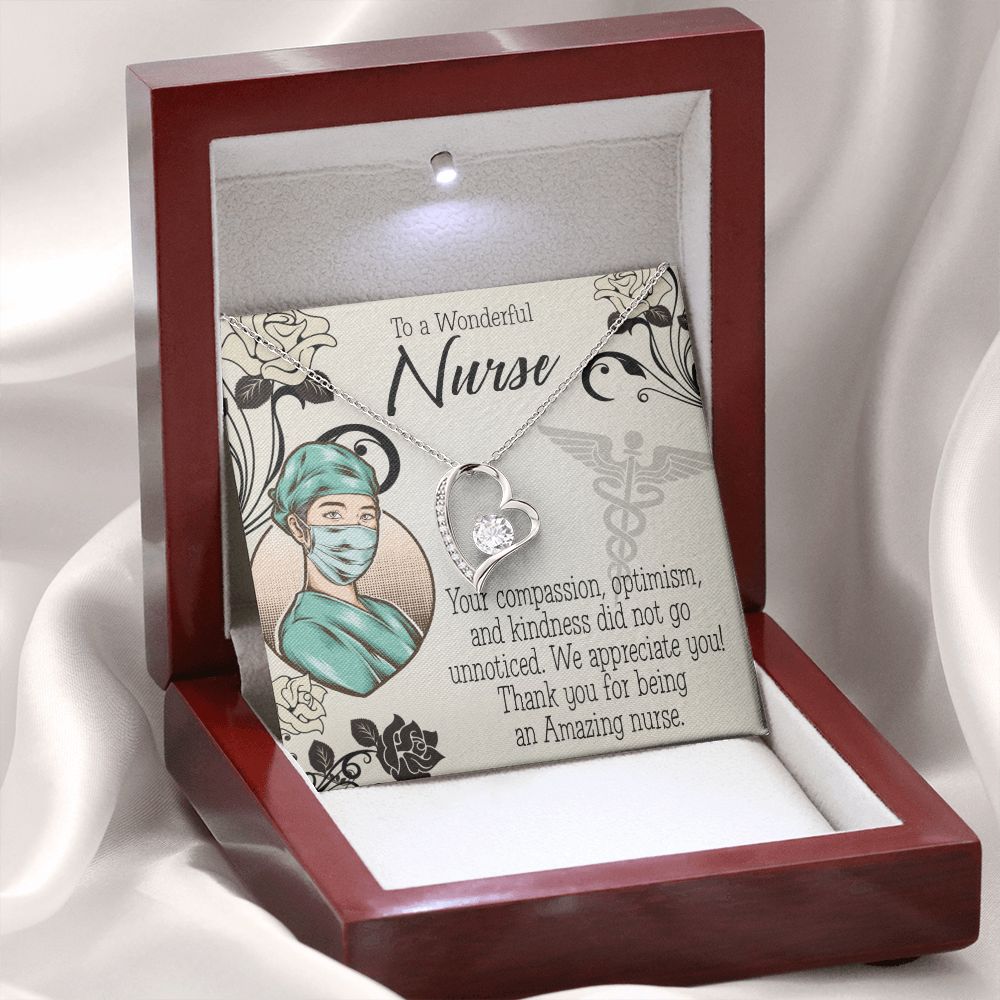 Thank Your Nurse Gift Forever Necklace w Message Card-Express Your Love Gifts