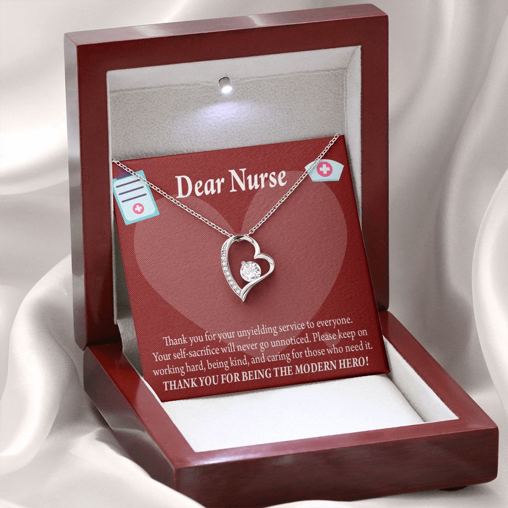 Thank You Ideas Nurses and Caregivers Forever Necklace w Message Card-Express Your Love Gifts